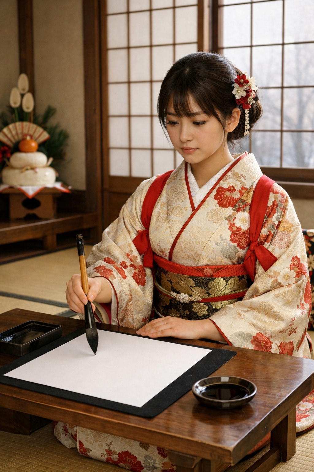 書初めに挑戦です