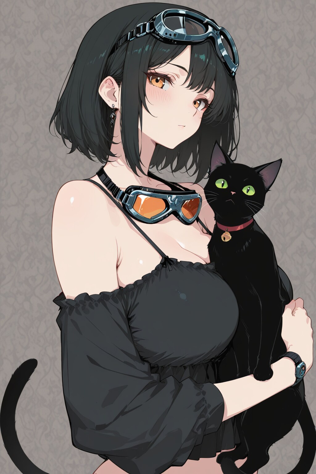 ゴーグルと黒猫と彼女