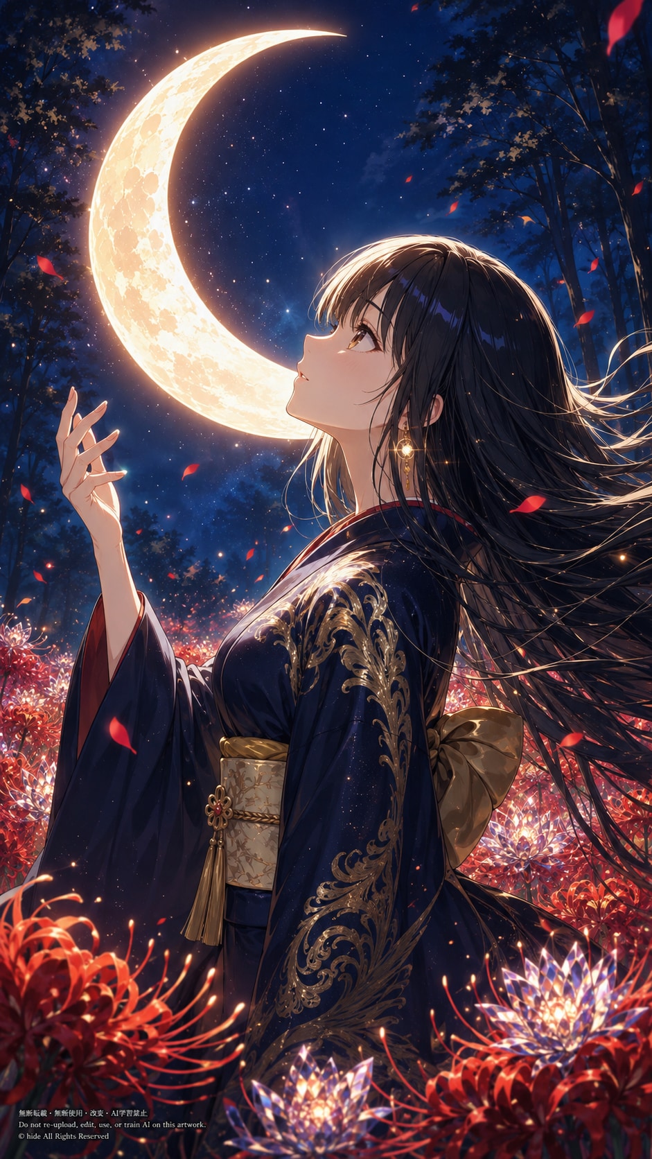 月夜に咲く、ツクヨミ | の人気AIイラスト・グラビア