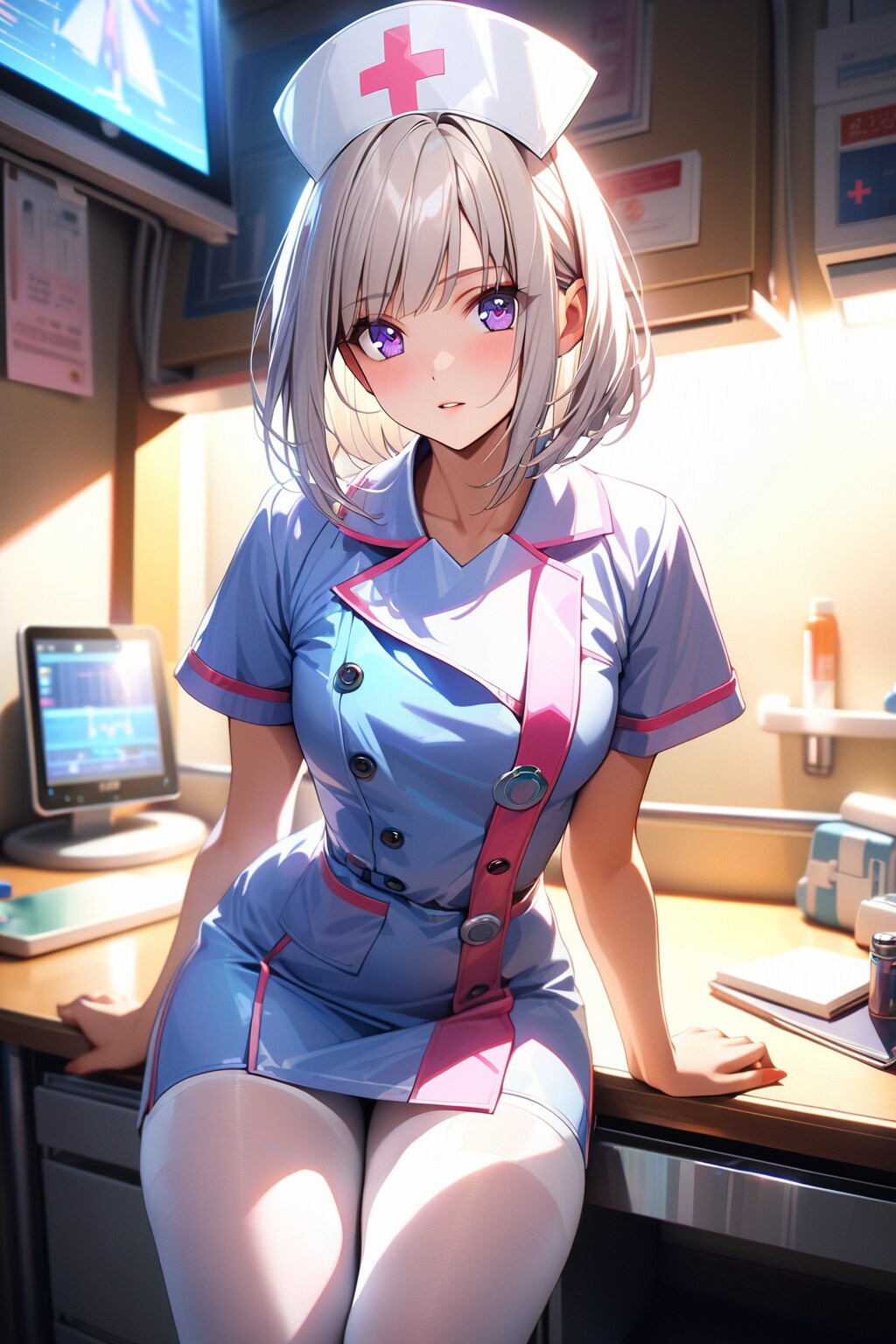 （５６８HQ）銀髪ちゃんナース服