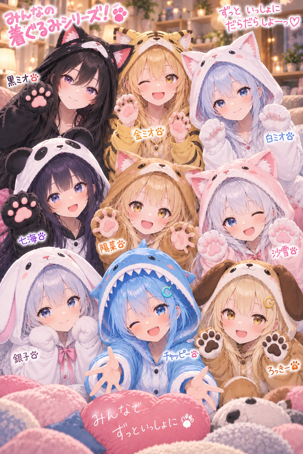 みんなで着ぐるみに変身〜！🐱🐰🐻🐶✨