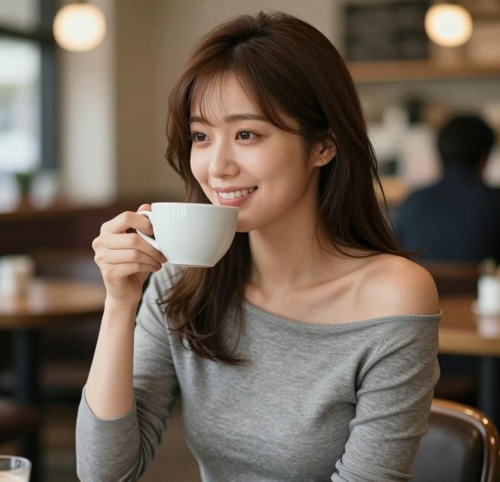 オフショルダーニット