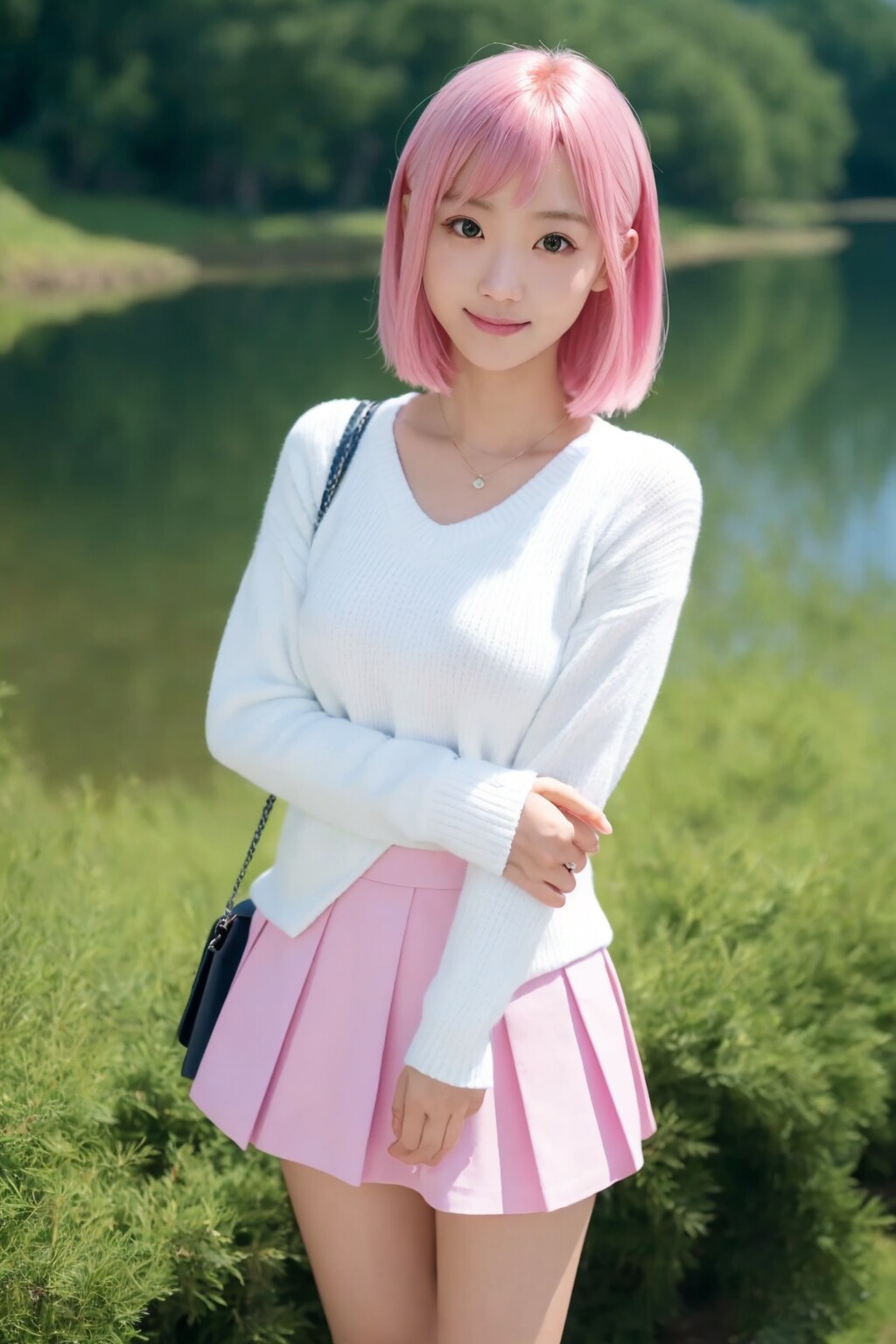 ピンクの姫カット