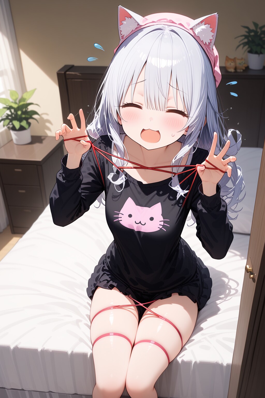 あやとりが下手な白髪ちゃん | の人気AIイラスト・グラビア