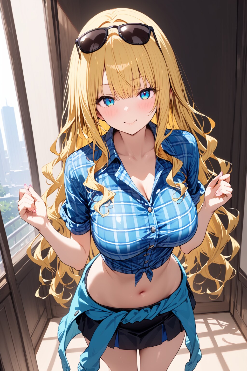 チェックシャツ