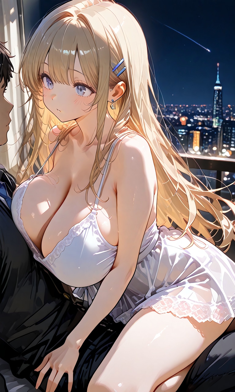 夜の街並みを眺めながら