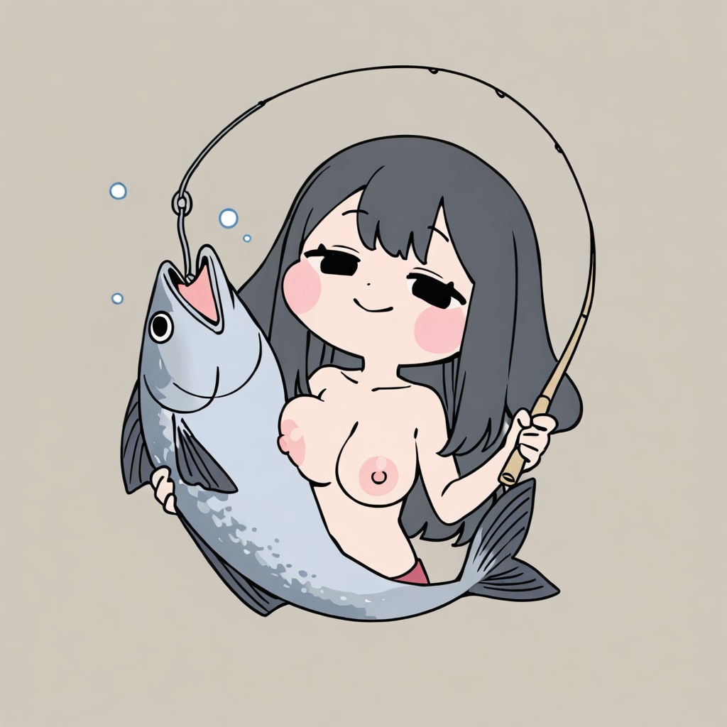 おっぱい釣り人ガール