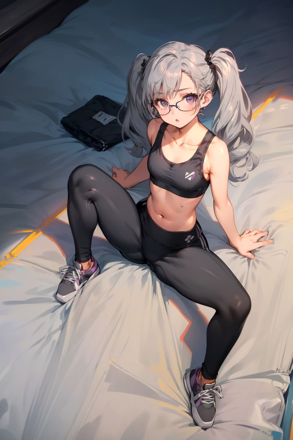 スポーツウェアの眼鏡っ娘