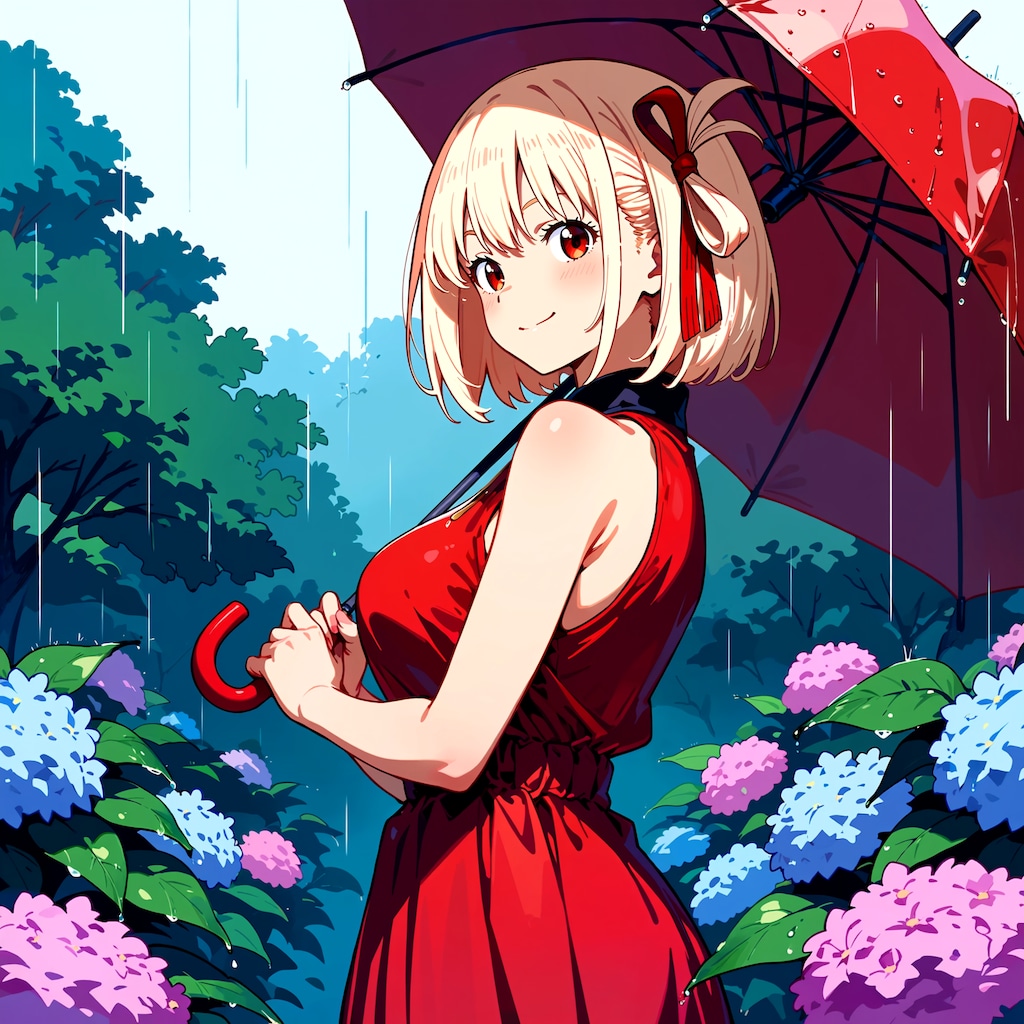千束と紫陽花