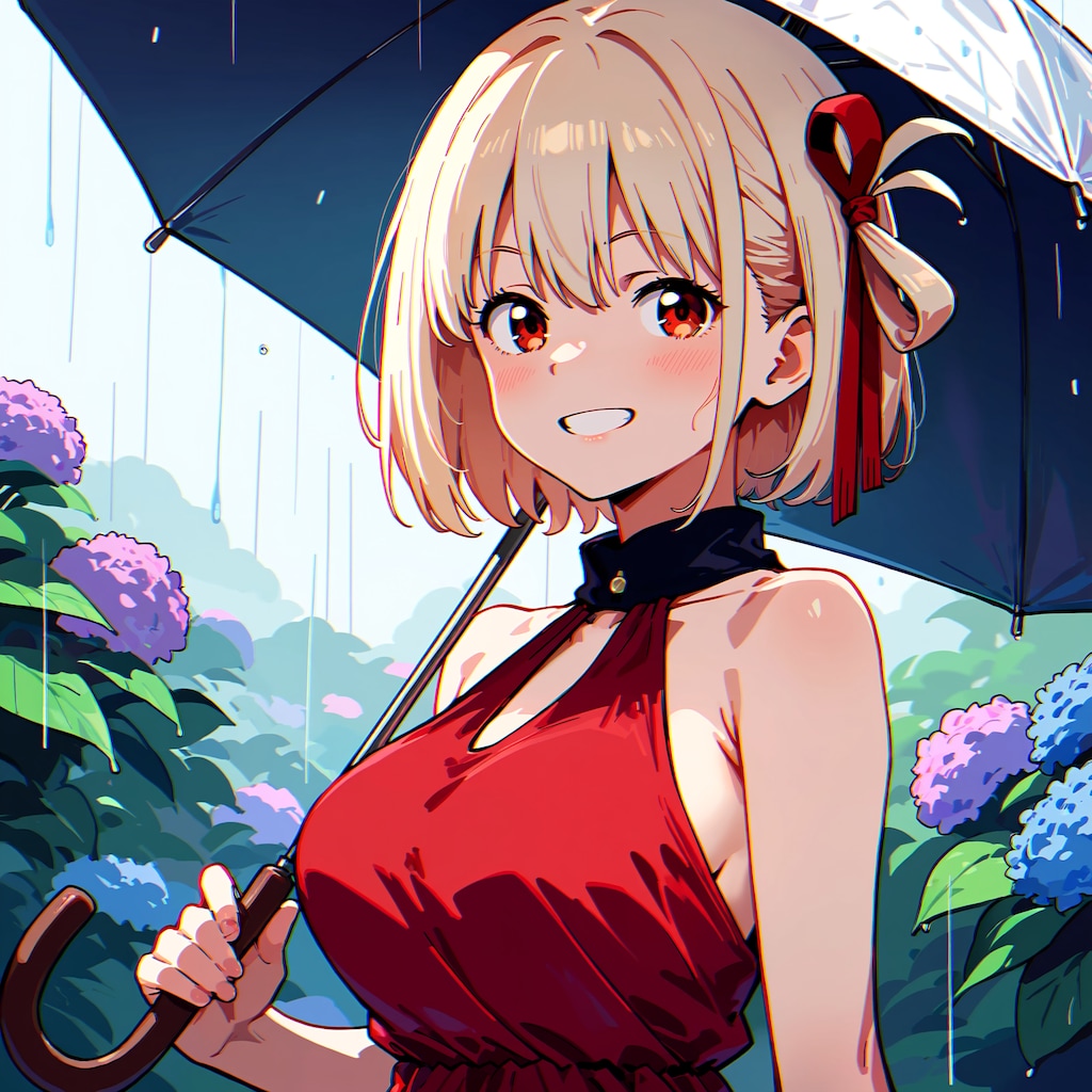 千束と紫陽花