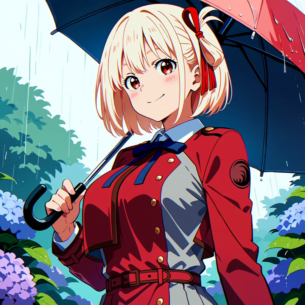 千束と紫陽花