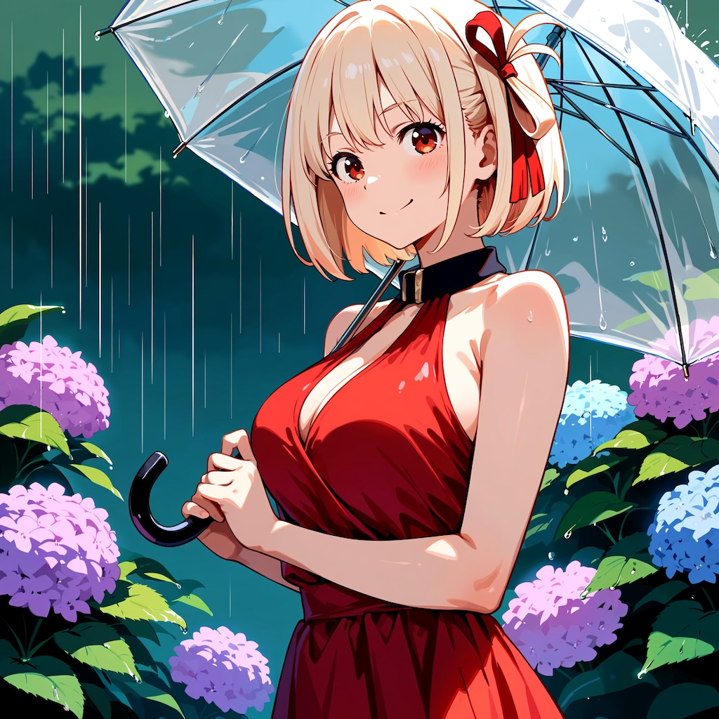 千束と紫陽花