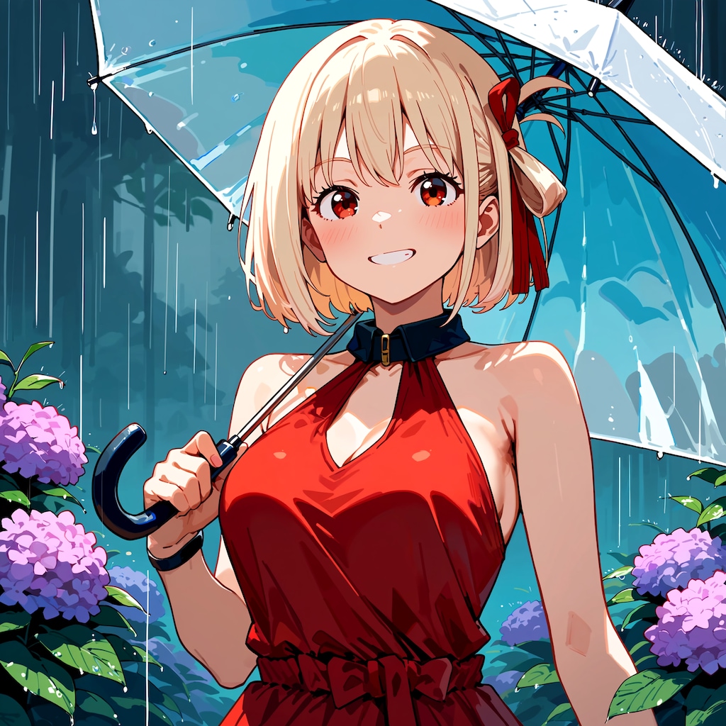 千束と紫陽花