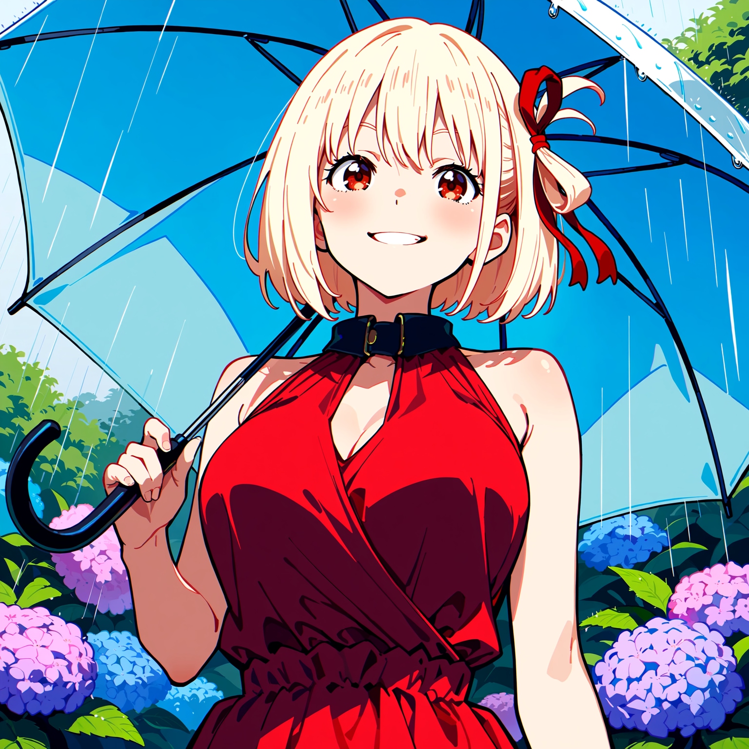 千束と紫陽花