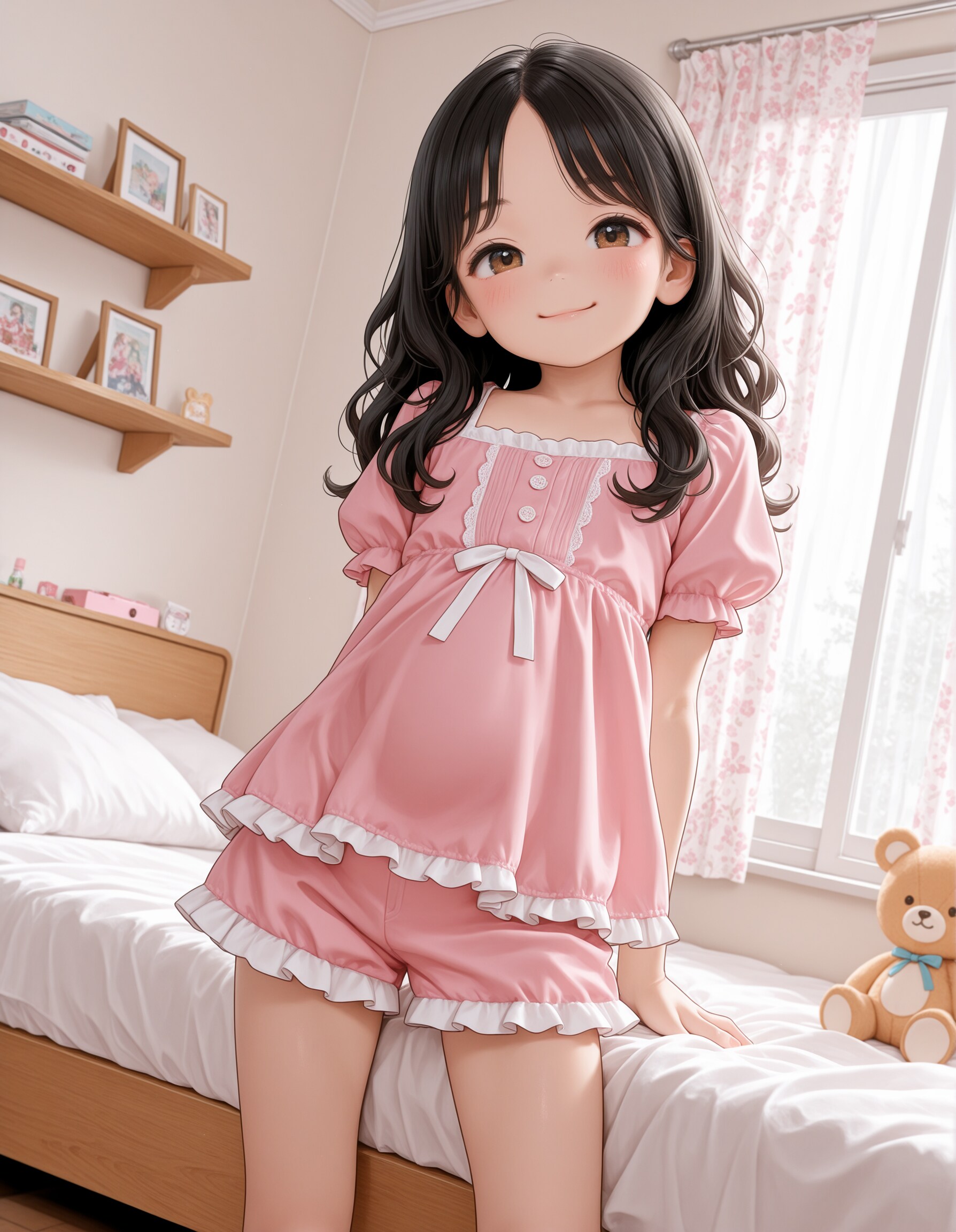 0048　オリジナル　寝室の女の子