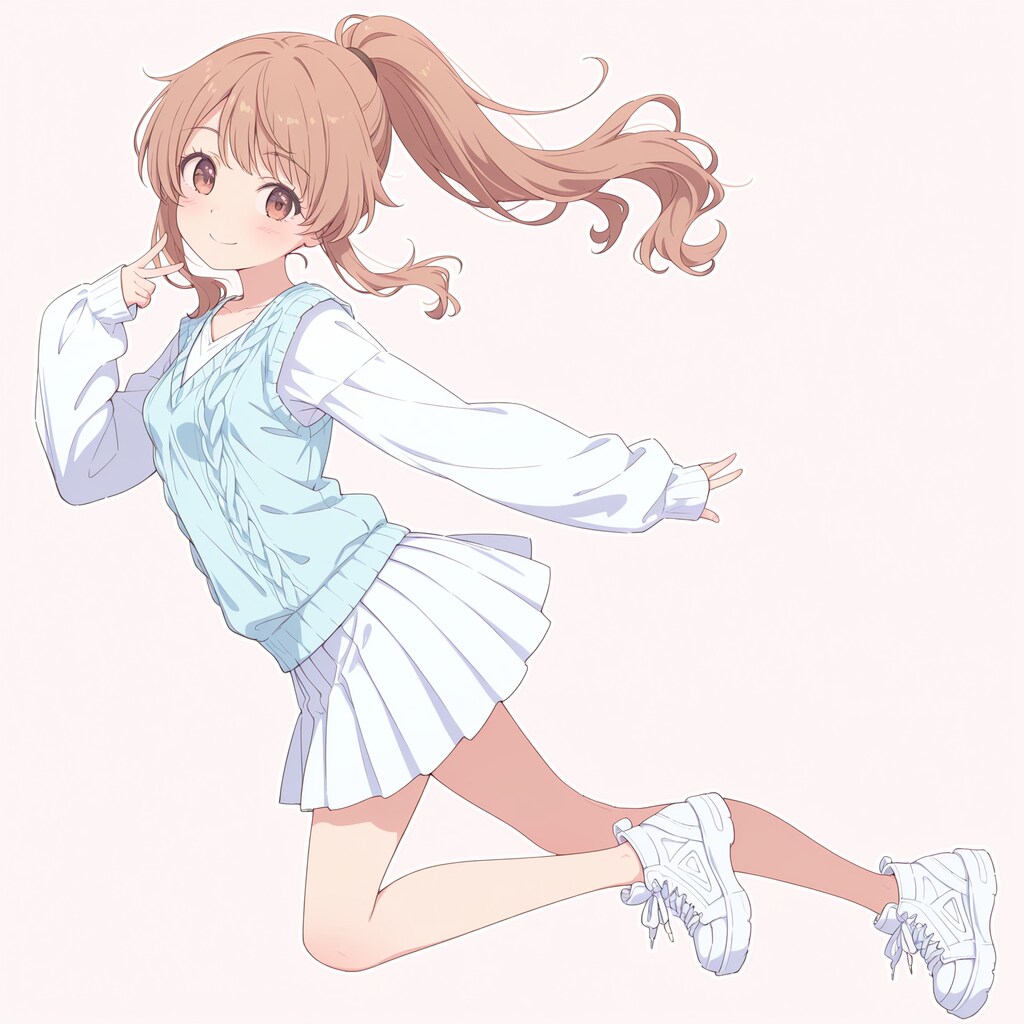 初秋の装いの女の子