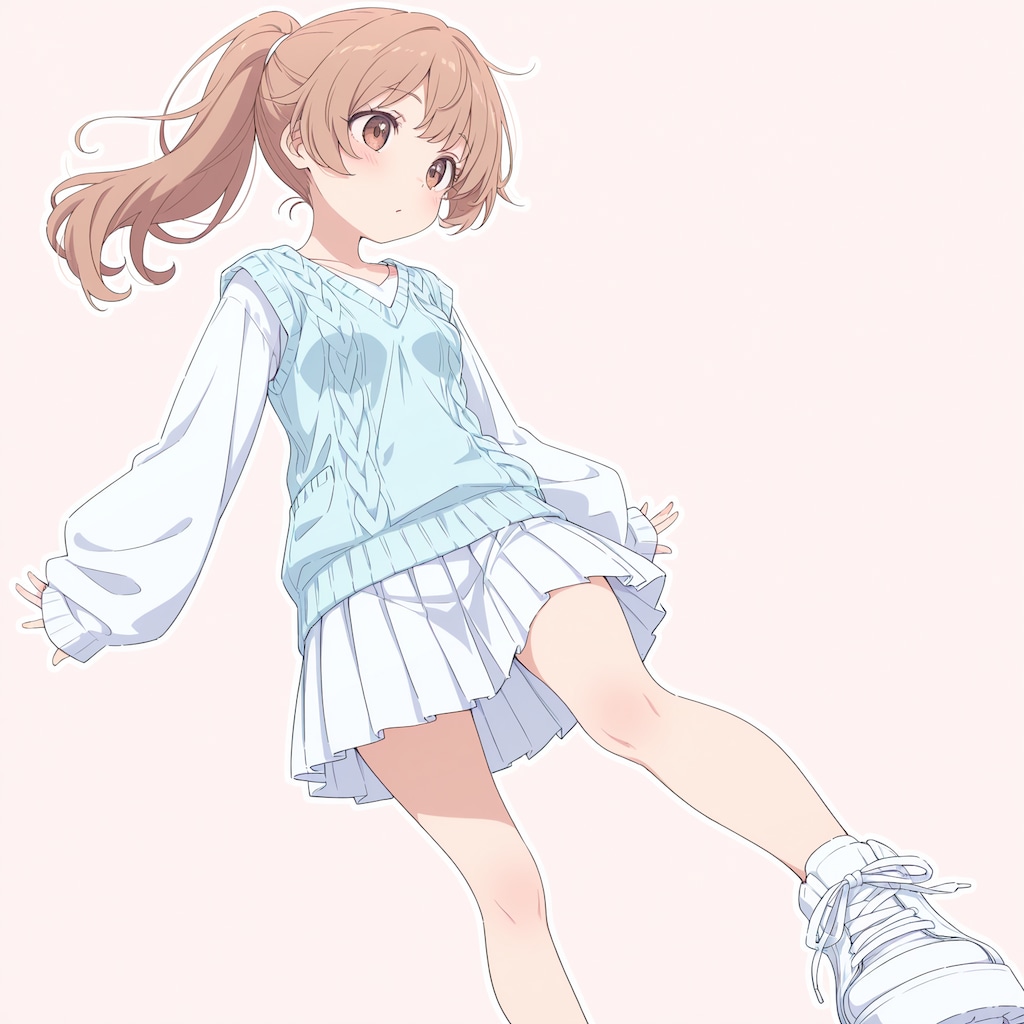 初秋の装いの女の子