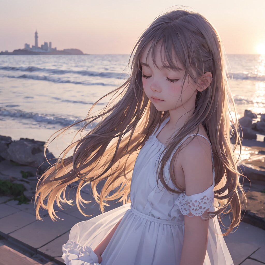 海辺の女の子