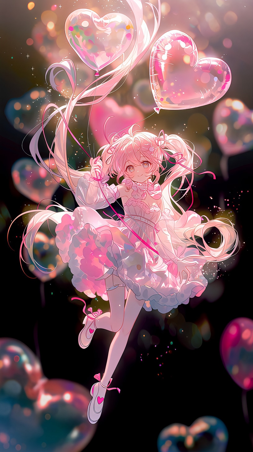 ハートバルーンに導かれる少女の夢 | の人気AIイラスト・グラビア