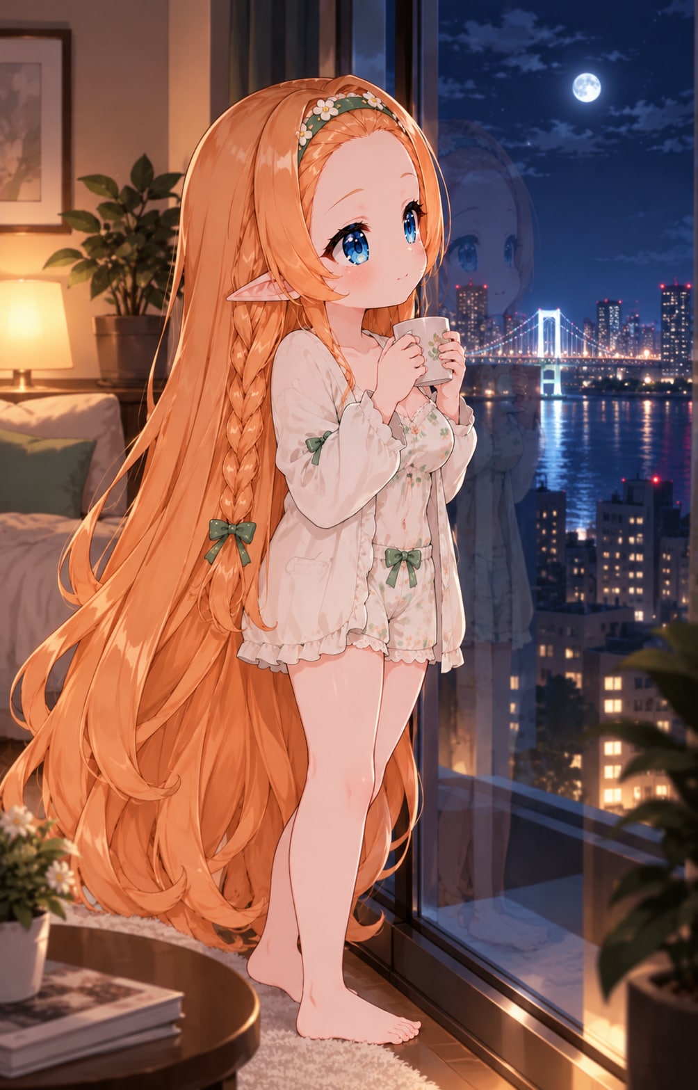 自宅でくつろぐでこオレンジ | の人気AIイラスト・グラビア