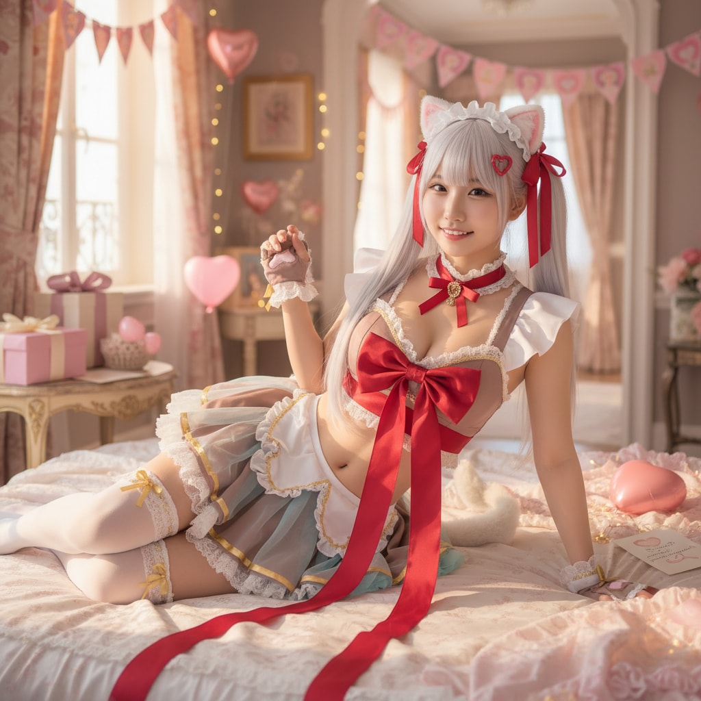 白ツイにゃん。バレンタインプレゼント。 | の人気AIイラスト・グラビア