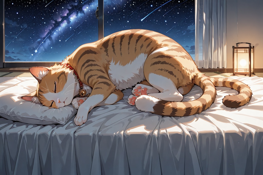 星空と眠る猫