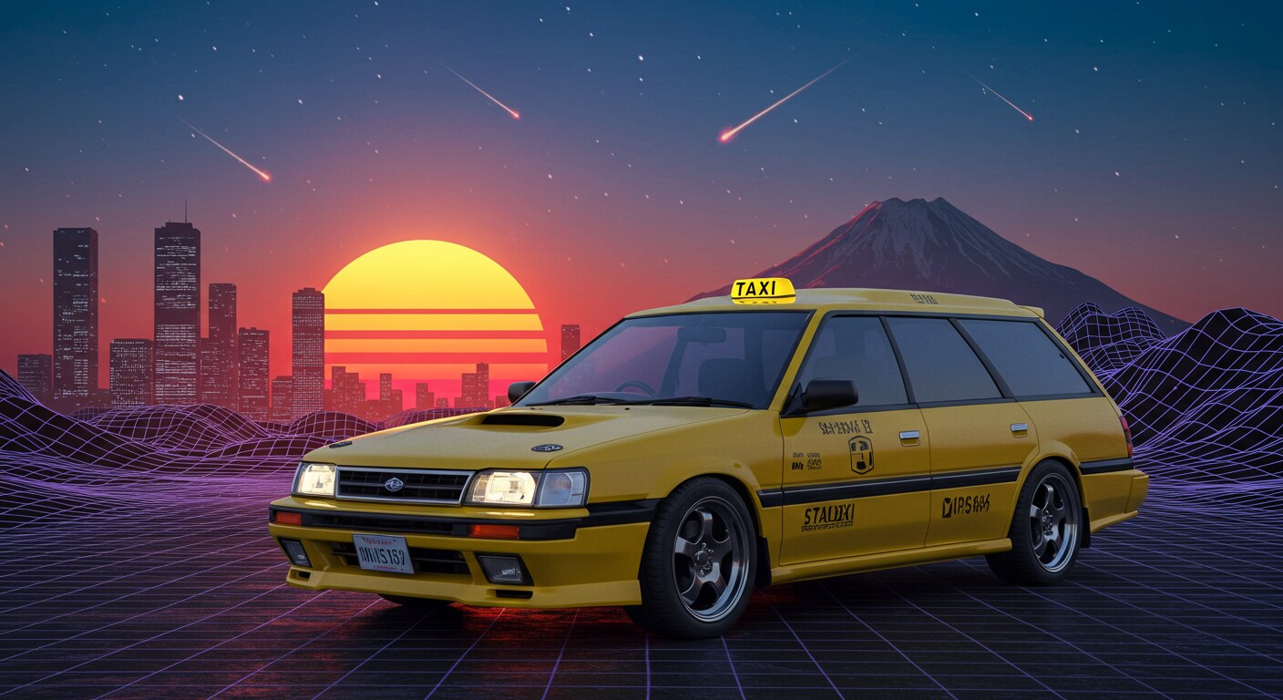 初代レガシィツーリングワゴンイエロータクシー | の人気AIイラスト・グラビア
