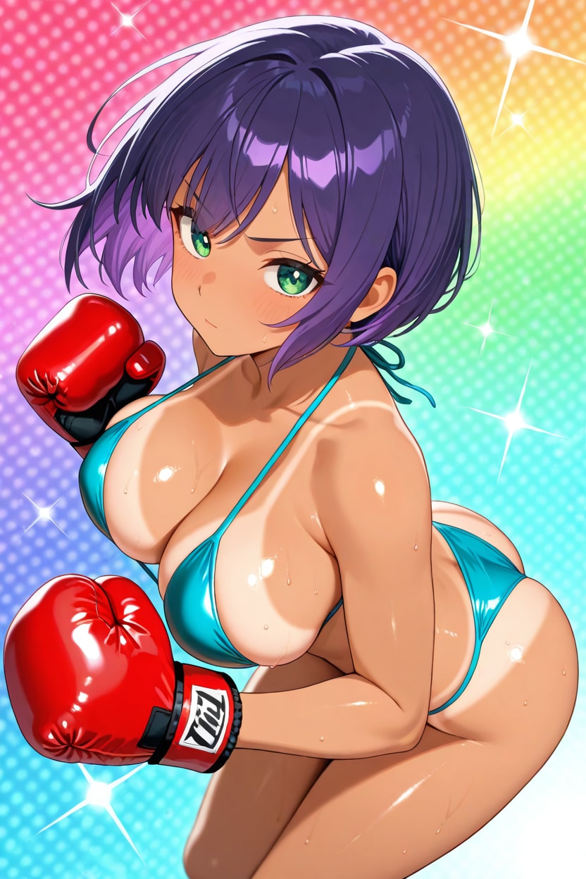 必殺パンチを繰り出す日焼けっ子