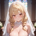 爆乳美女のウェディングドレス 1 2枚目