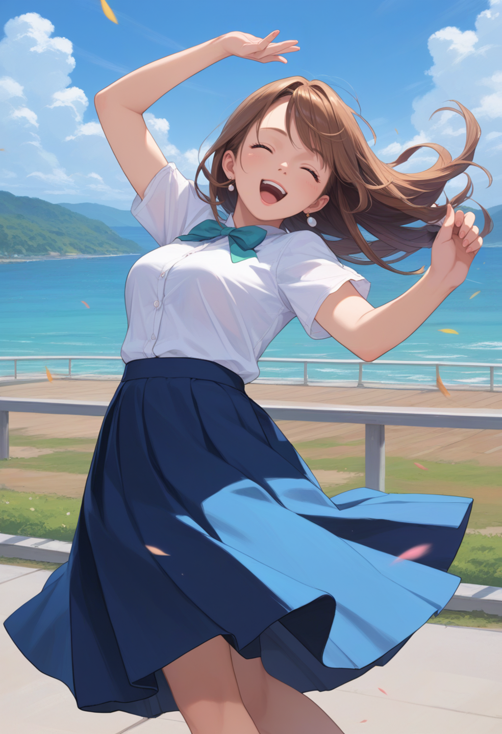 強風ロングスカート