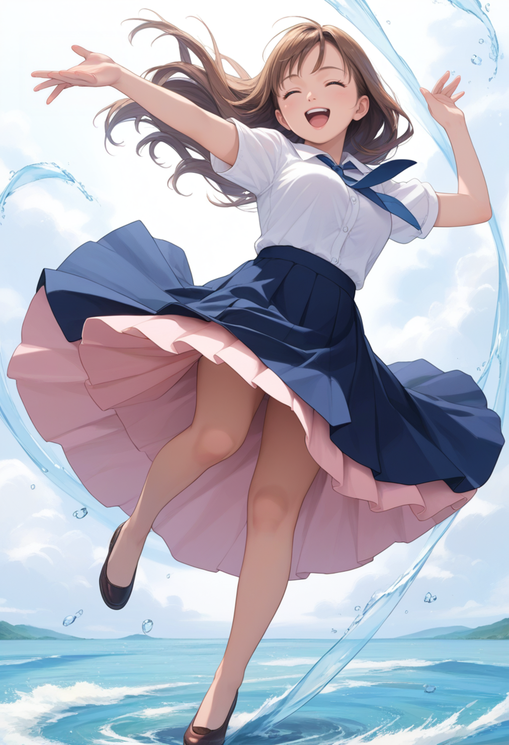 強風ロングスカート