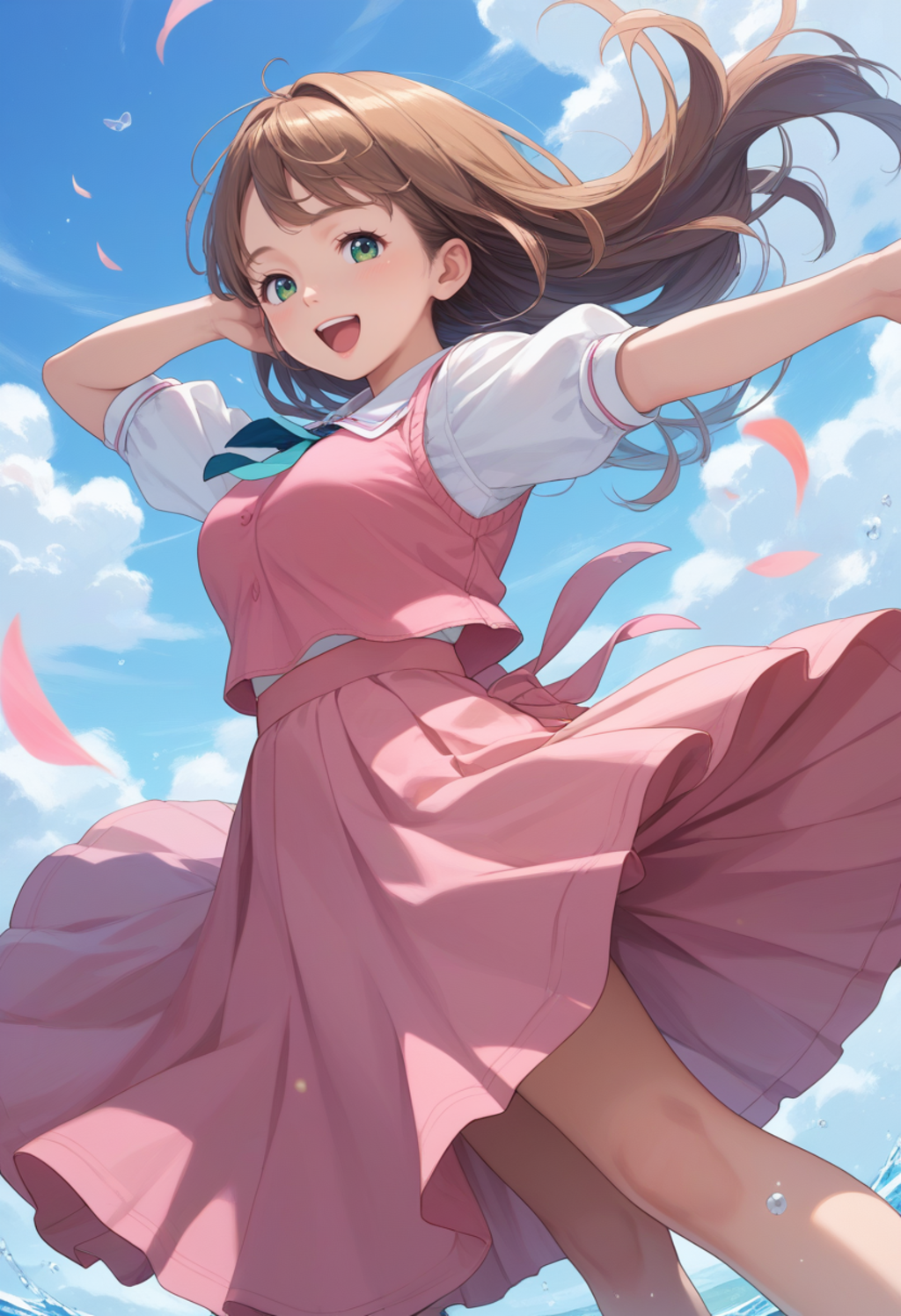 強風ロングスカート