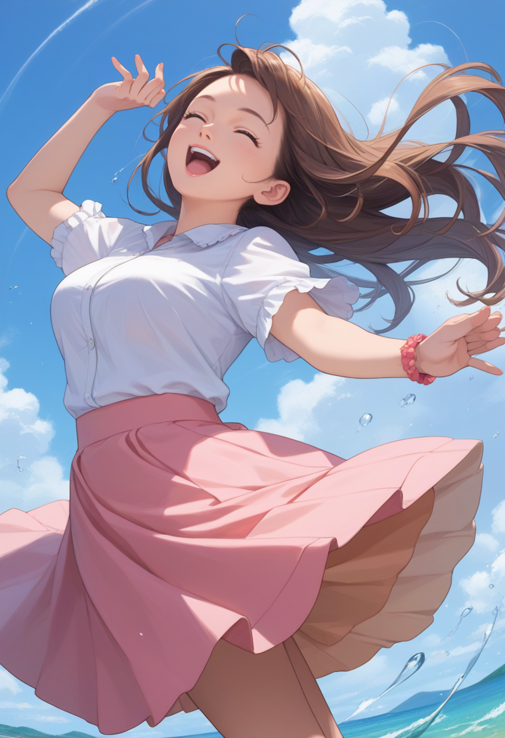 強風ロングスカート