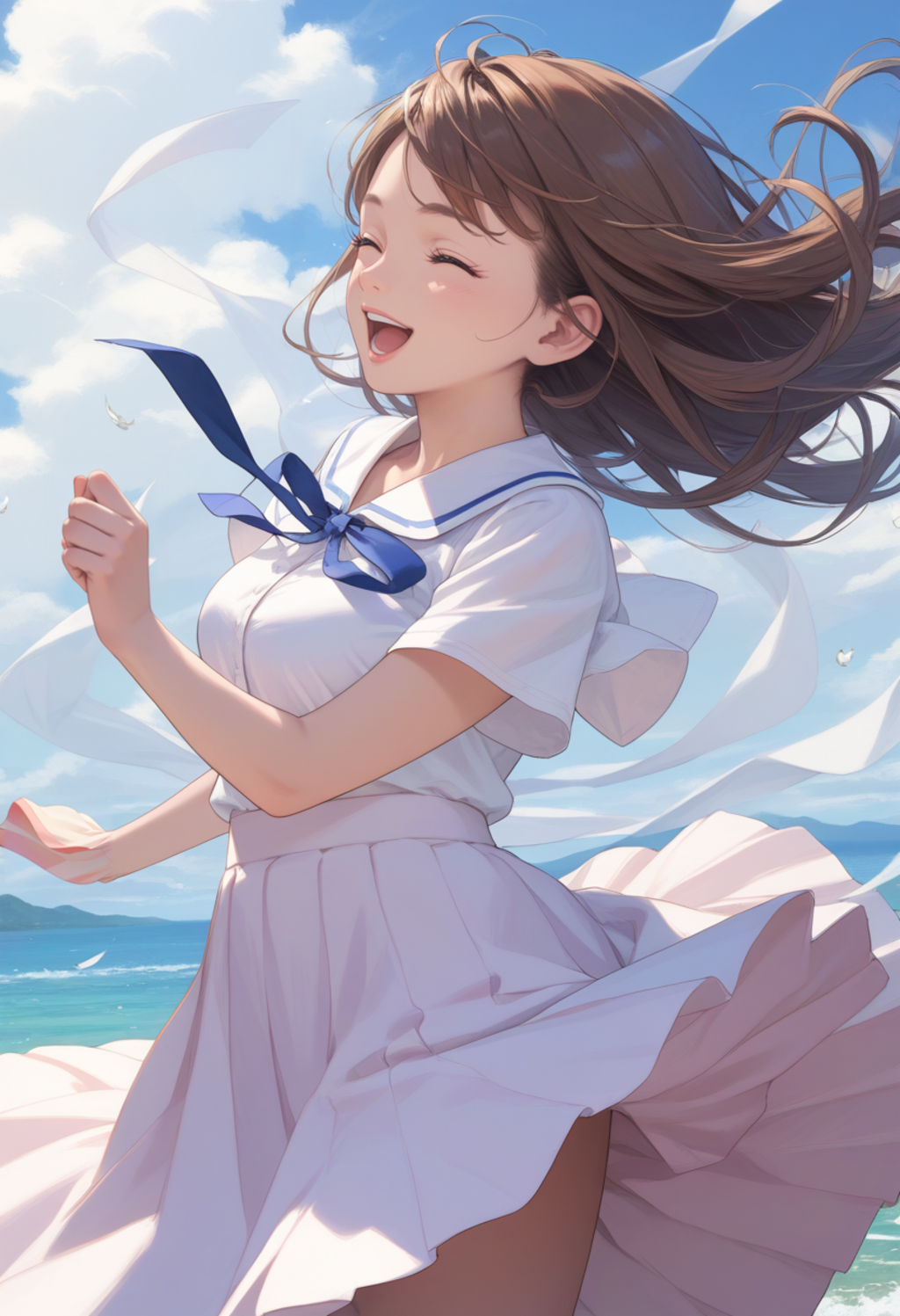 強風ロングスカート