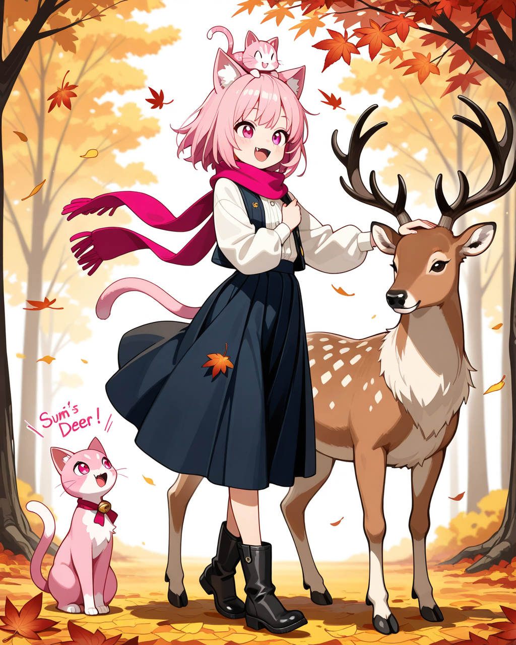 ねこちゃんと鹿さん