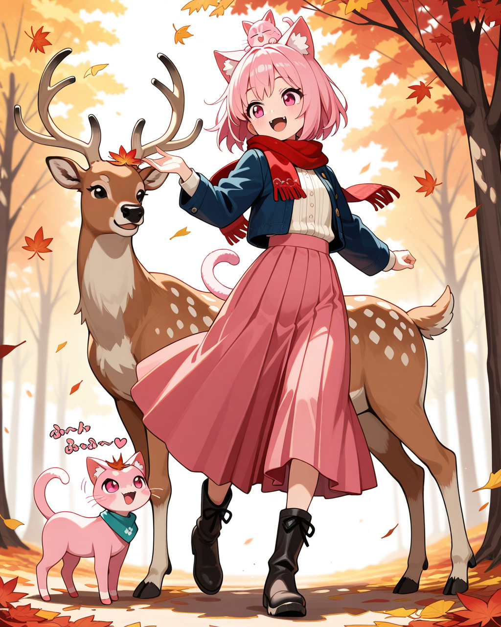 ねこちゃんと鹿さん