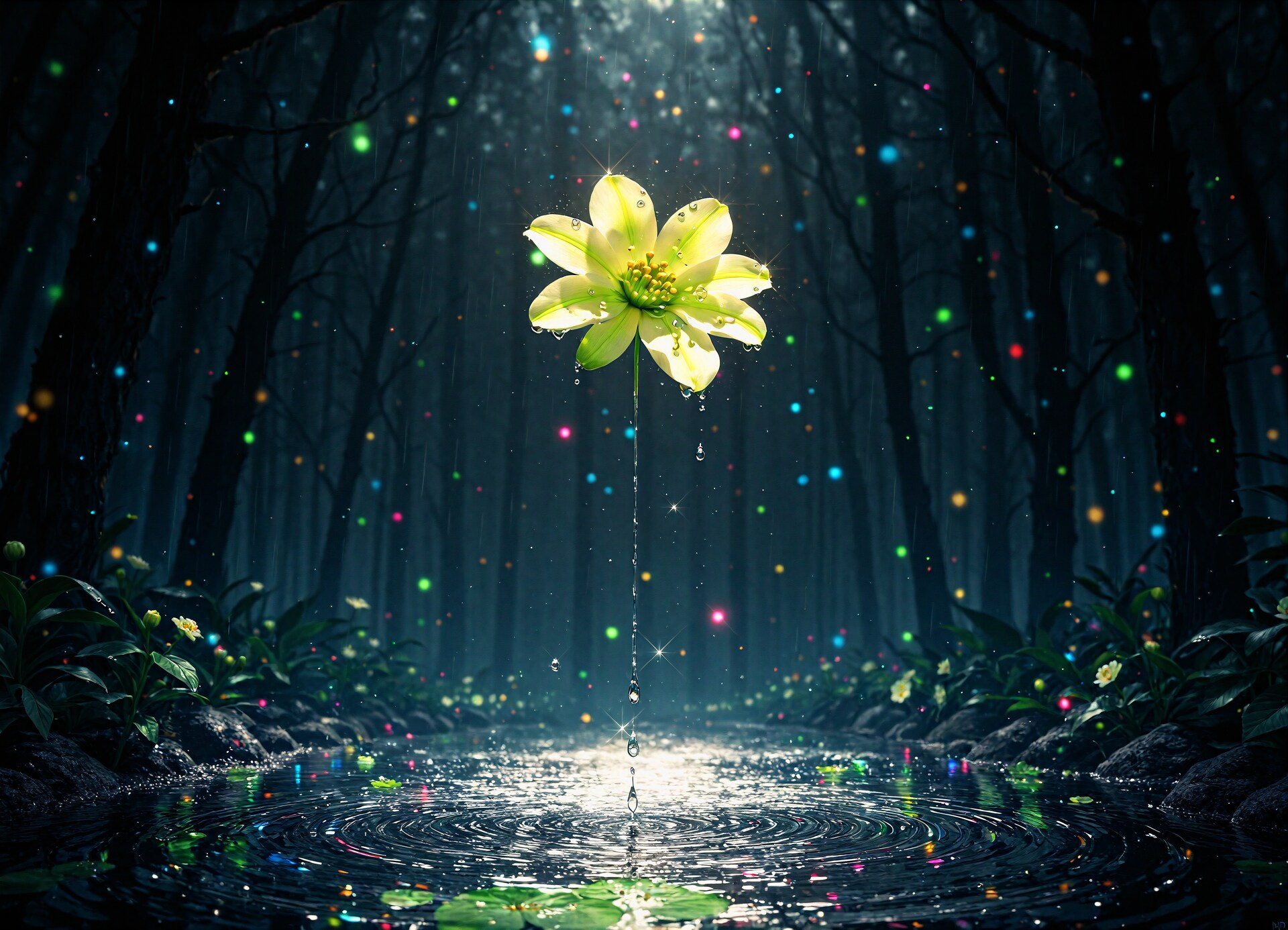 花と雫