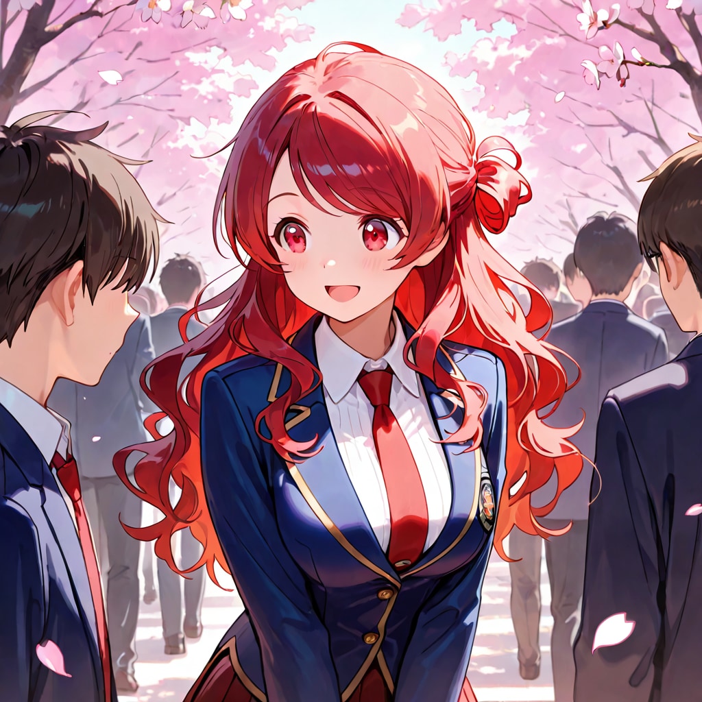 桜の下で、君と出会い
