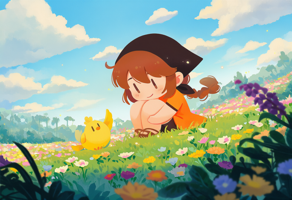 ちび師匠とヒヨコ