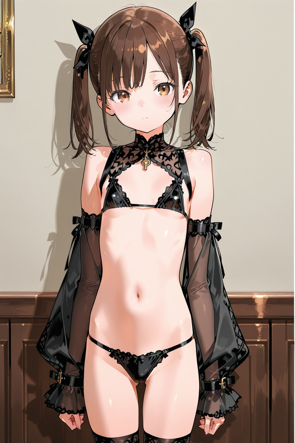 挑発的な装いの美少女