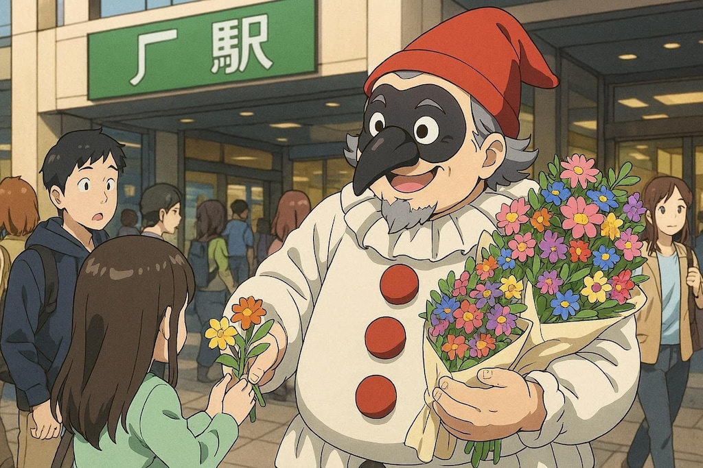 059.駅前で花を贈りますぞ