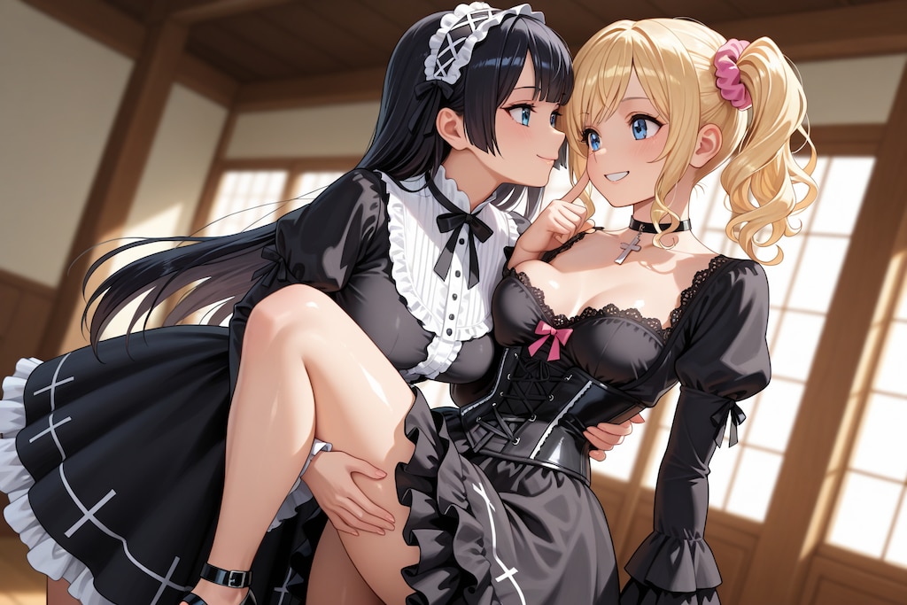 美鈴と七海でゴスロリ