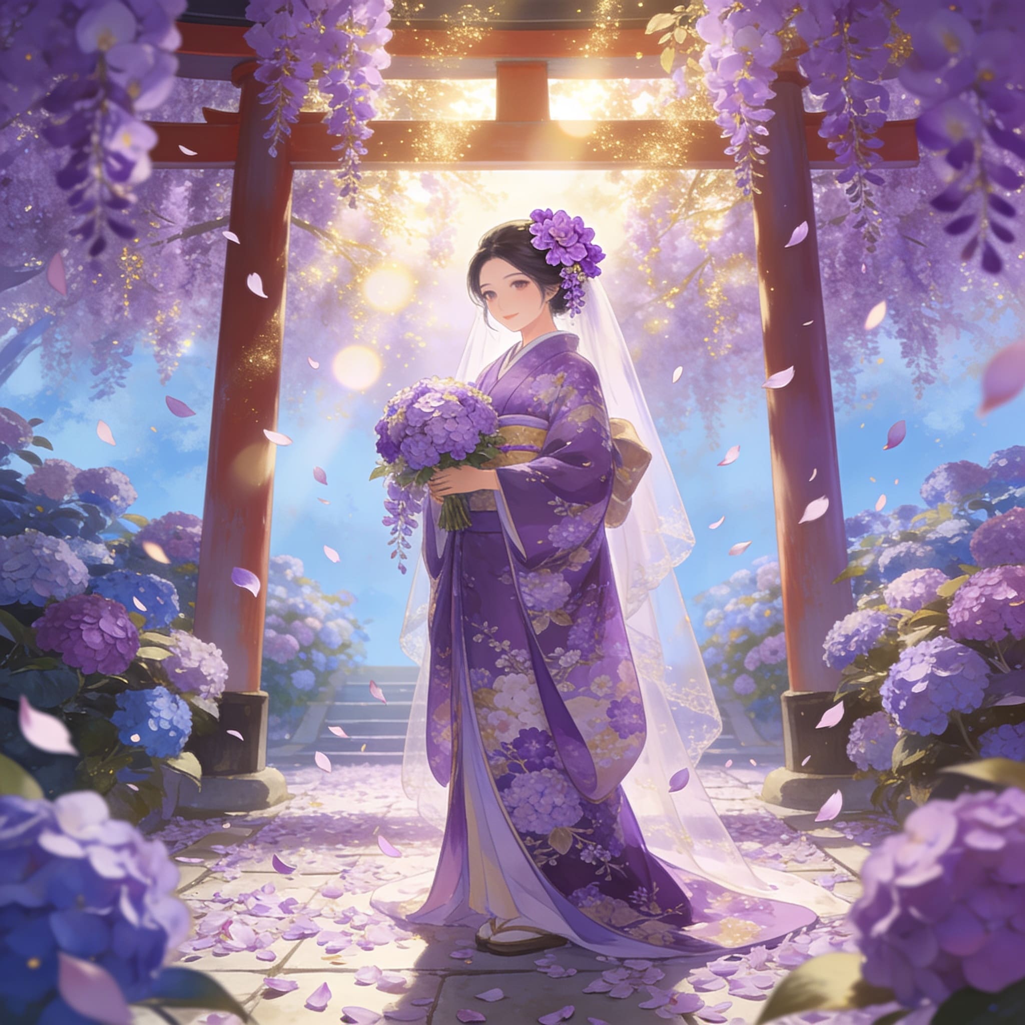 紫陽花神社の花嫁