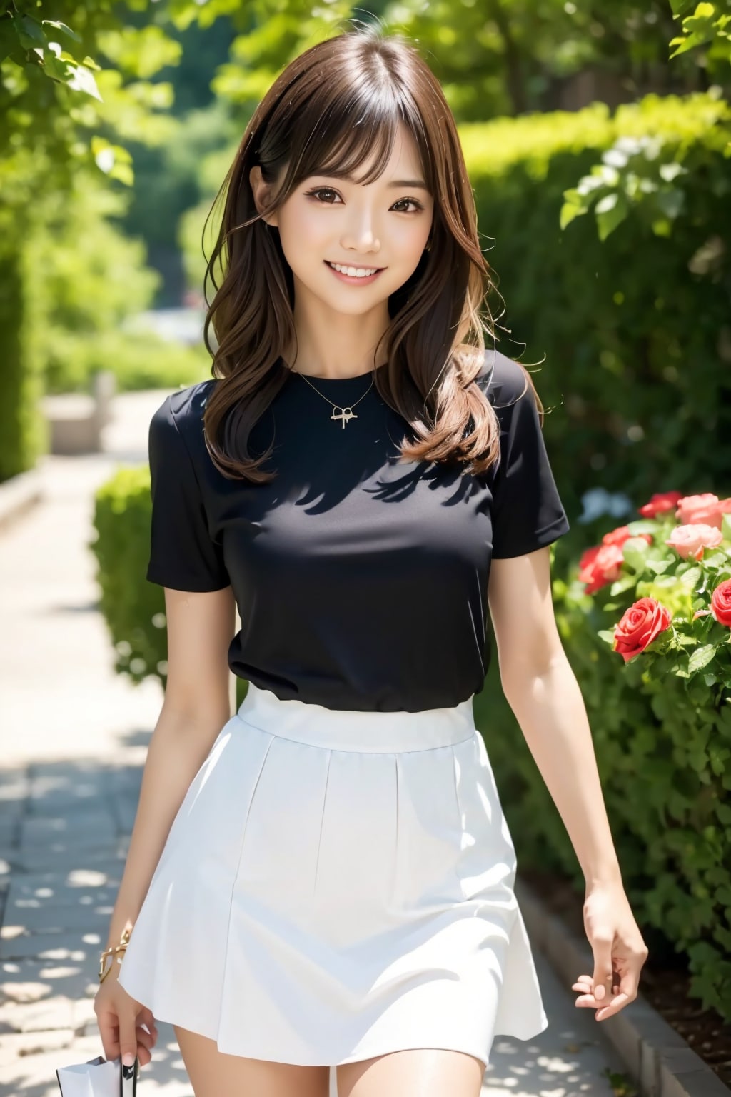 バラの花と れなちゃん