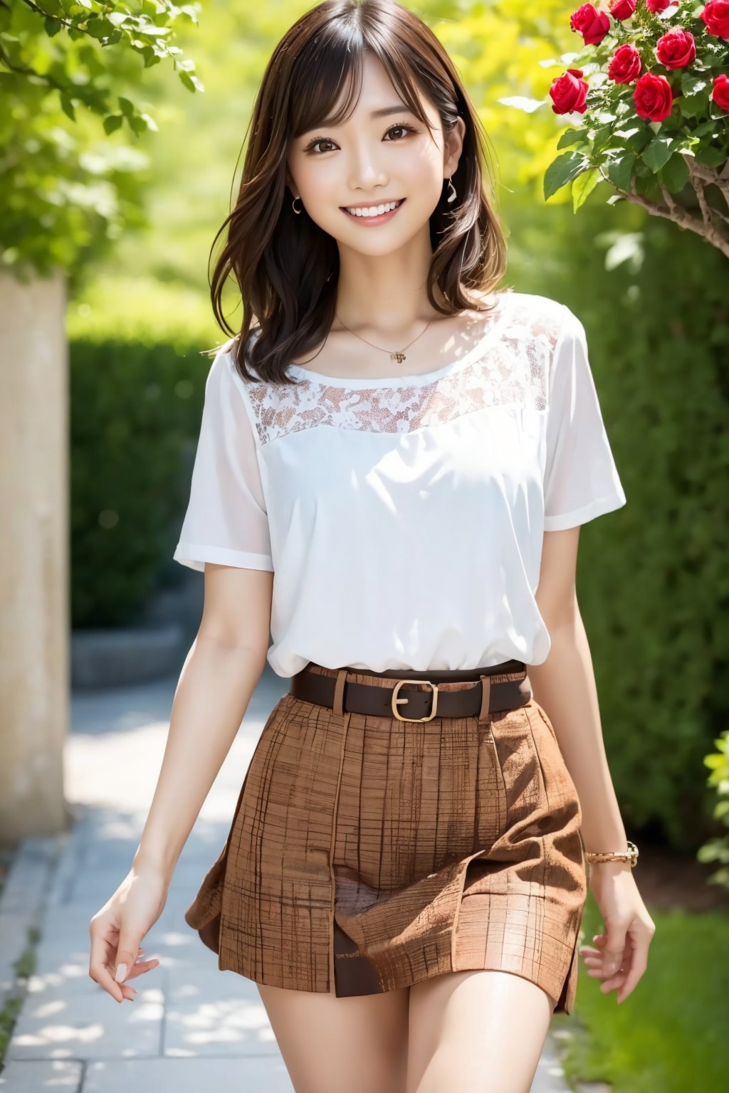 バラの花と れなちゃん