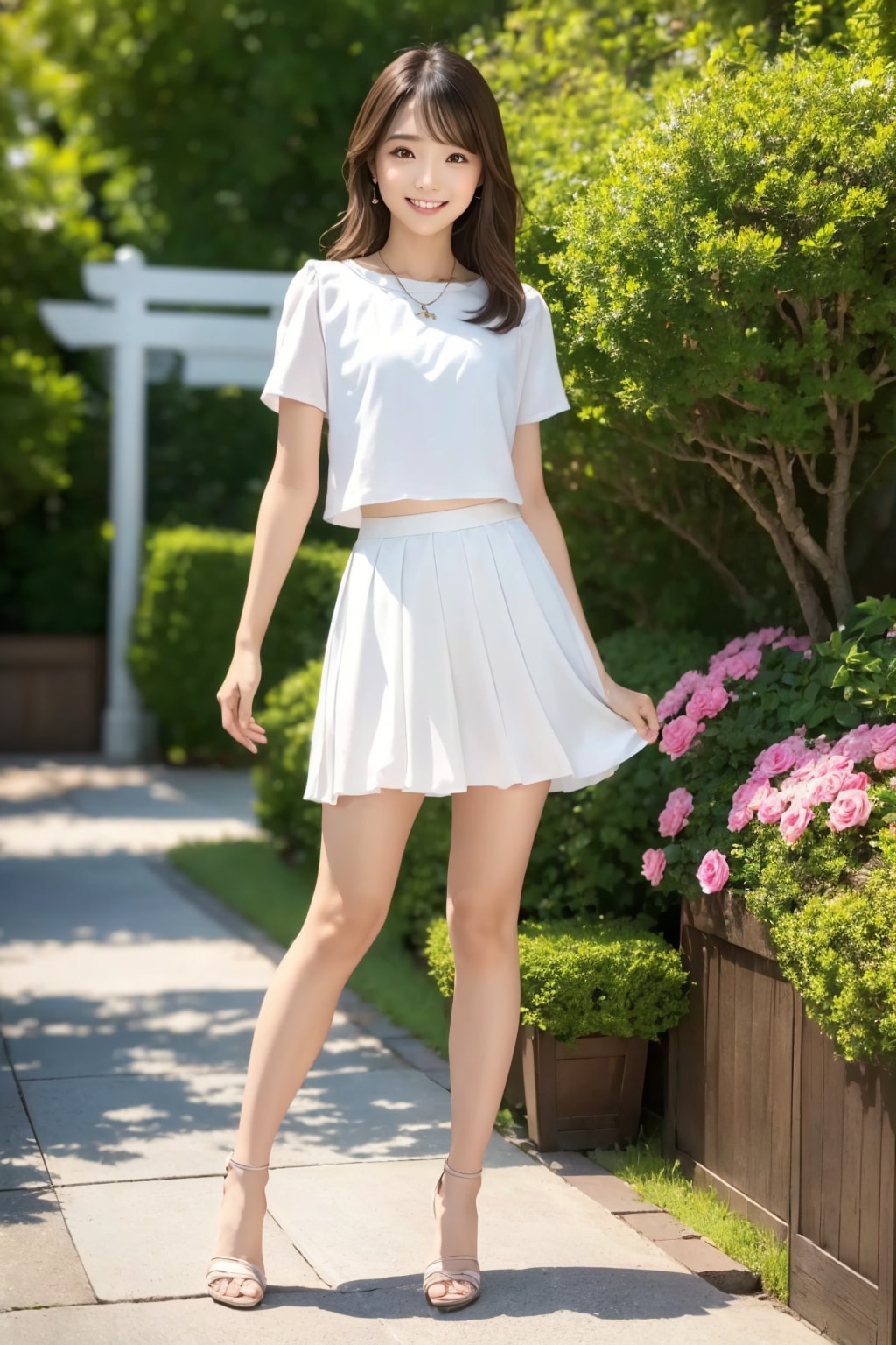 バラの花と れなちゃん