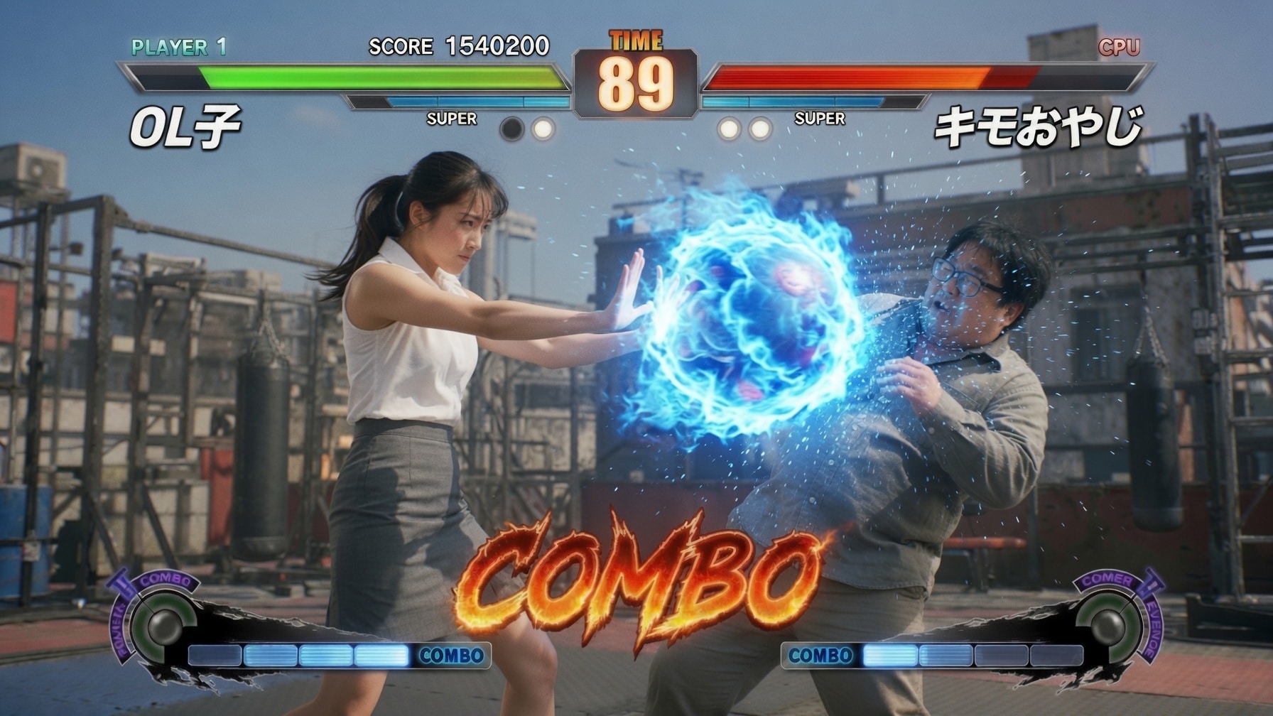 COMBOを決めるOL子