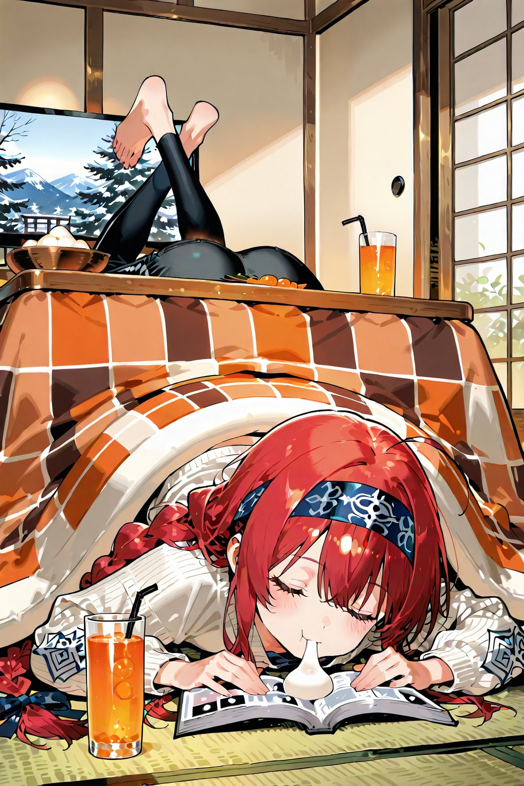 正月ボケした小織くん | の人気AIイラスト・グラビア