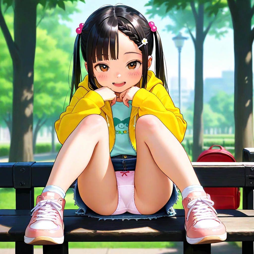 ツインテパーカー子
