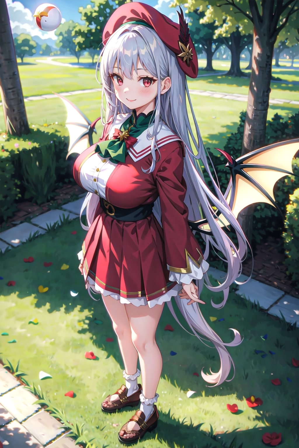 制服とベレー帽